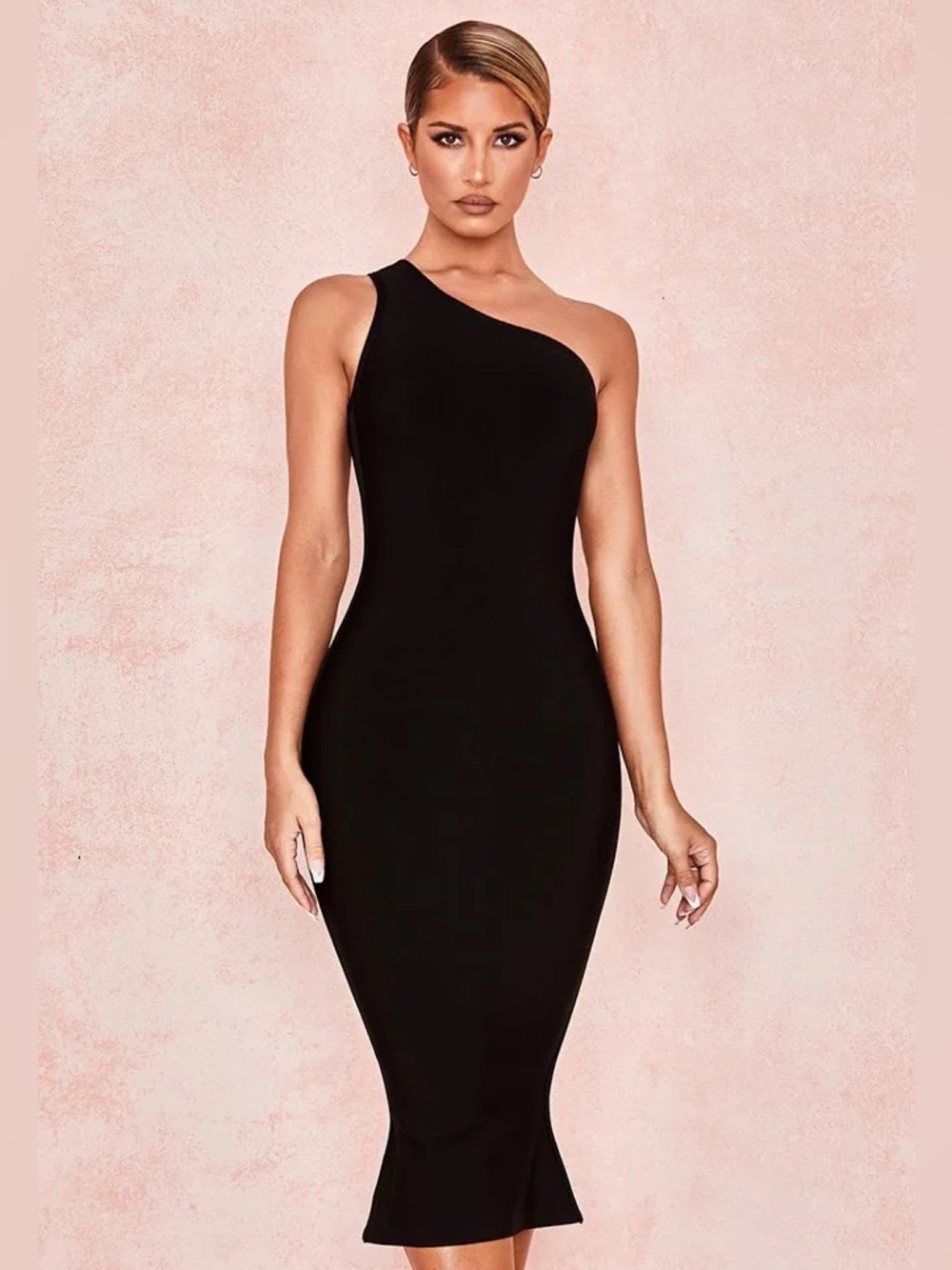 House of CB Annette Black Bandage Off Shoulder Dress XS